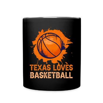 Texas basketball design for proud Texas fans - Full Colour Mug - black - Front