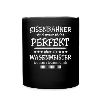 Wagenmeister Zugtechniker - Tasse einfarbig - Schwarz - Vorne