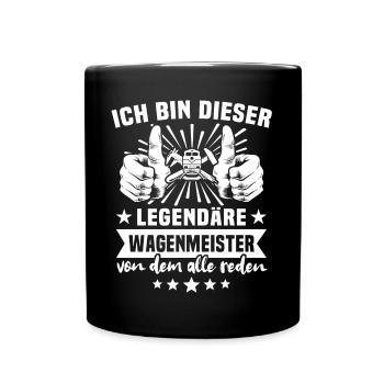 Wagenmeister Zugtechniker - Tasse einfarbig - Schwarz - Vorne