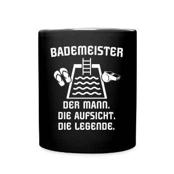 Bademeister - Tasse einfarbig - Schwarz - Vorne