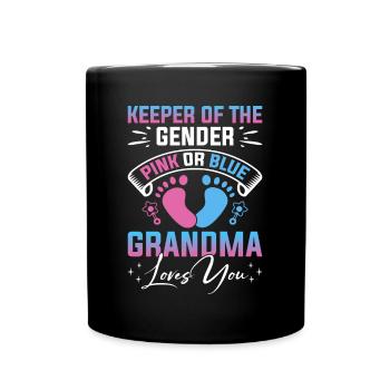 Baby Shower Gender Granny Keeper Of The Gender - Full Colour Mug - black - Front