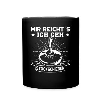 Stockschütze mir reichts ich geh Stockschießen - Tasse einfarbig - Schwarz - Vorne
