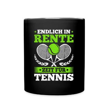 Rente Zeit Für Tennis Tennisspieler Rentner - Tasse einfarbig - Schwarz - Vorne