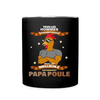 Papa poule Stylé Lunettes De Soleil Humour Homme - Mug uni - noir - Devant