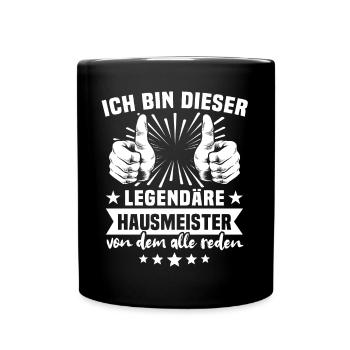 Hausmeister - Tasse einfarbig - Schwarz - Vorne