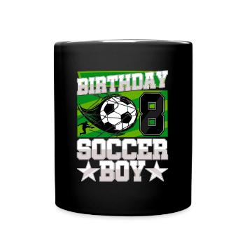 8th birthday Boy Soccer 8 Years Old Gifts - Tasse einfarbig - Schwarz - Vorne