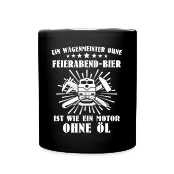 Wagenmeister Zugtechniker - Tasse einfarbig - Schwarz - Vorne