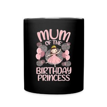 Mum Of the Birthday Boy Princess Gift Deco - Tasse einfarbig - Schwarz - Vorne