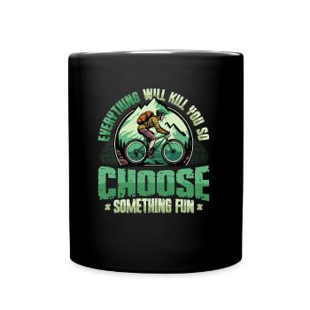 Course de descente, VTT, BMX - Mug uni - noir - Devant