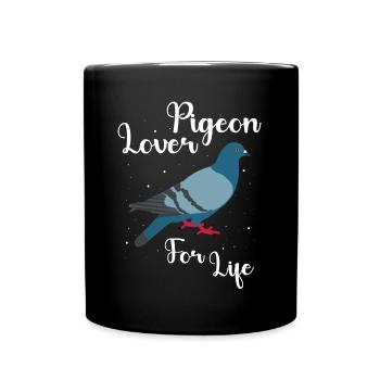 Pigeon Pigeon Lover Gift - Full Colour Mug - black - Front