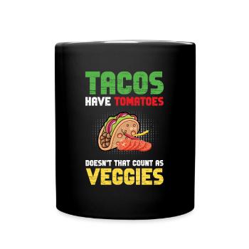 Tacos Tomatoes Counts Végétarien Nachos Burritos - Mug uni - noir - Devant
