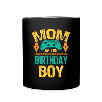 Mom Of the Birthday Boy Gaming Family - Full Colour Mug - black - Front