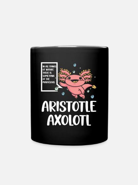Aristotle Axolotl Funny Amphibian Frog Saying - Full Colour Mug - black