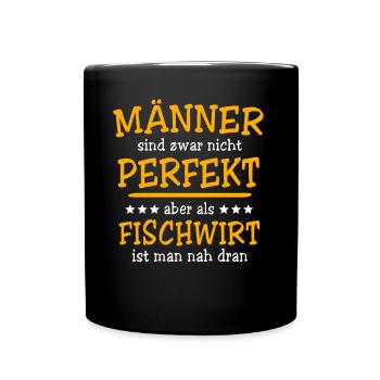 Fischwirt Sprüche - Tasse einfarbig - Schwarz - Vorne