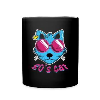Années 80 Cat 80 Retro Party Année 1980 - Mug uni - noir - Devant