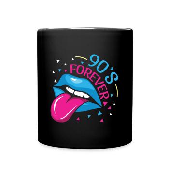 Vibe 90s Forever Carnival 90 Retro Party Year 1990 - Full Colour Mug - black - Front