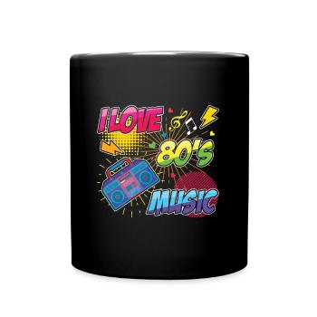 80er Jahre Musik Karneval 80er Jahre Retro Party Jahr 1980 - Tasse einfarbig - Schwarz - Vorne
