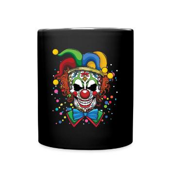 Dia De Los Muertos Creepy Clown Face Carnival - Full Colour Mug - black - Front