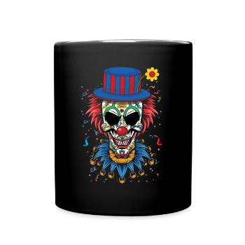 Dia De Los Muertos Creepy Clown Carnival Confetti - Full Colour Mug - black - Front