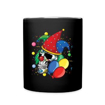 Dia De Los Muertos Creepy Clown Carnival Colorful - Full Colour Mug - black - Front