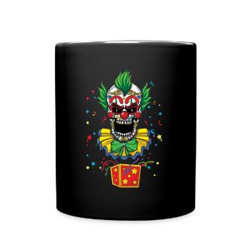 Dia De Los Muertos Creepy Clown Carnival Jester - Full Colour Mug - black - Front