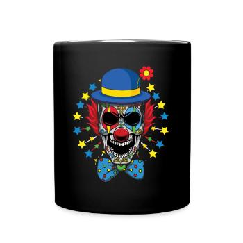Fun Dia De Los Muertos Creepy Clown Carnival Scary - Full Colour Mug - black - Front