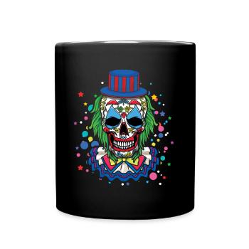 Creepy Clown Carnival Scary Dia De Los Muertos - Full Colour Mug - black - Front