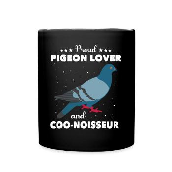 Tauben - Tasse einfarbig - Schwarz - Vorne