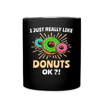Donut Doughnut - Tasse einfarbig - Schwarz - Vorne