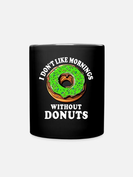 Donut Doughnut Donuts - Full Colour Mug - black