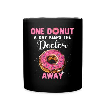 Donuts Pink Doughnuts - Tasse einfarbig - Schwarz - Vorne