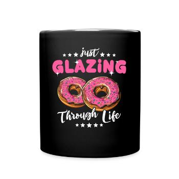 Donuts Pink Doughnuts - Tasse einfarbig - Schwarz - Vorne
