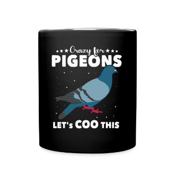 Pigeon lovers cooing - Full Colour Mug - black - Front