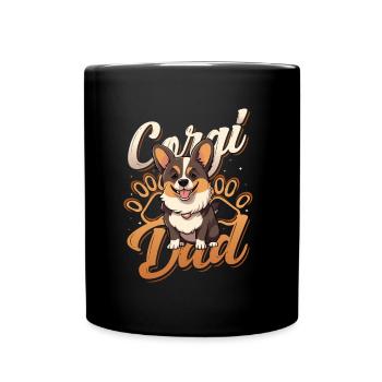 Corgi Daddy, Cute Corgi Daddy - Full Colour Mug - black - Front