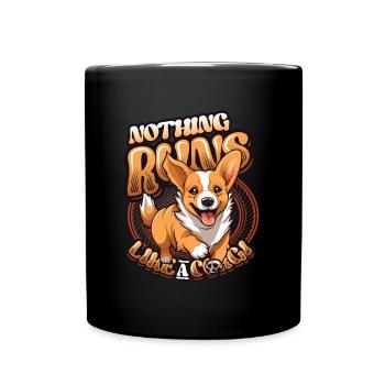 Nothing runs like a corgi - Full Colour Mug - black - Front
