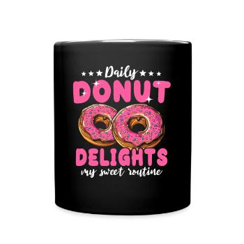 Donut Liebe Donutliebhaber - Tasse einfarbig - Schwarz - Vorne