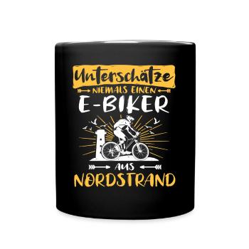 Nordstrand Ebike Nordstrander Ebiker - Tasse einfarbig - Schwarz - Vorne