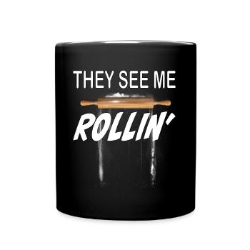They see me rollin - funny Back & Cook Design - Full Colour Mug - black - Front