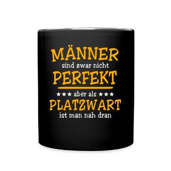 Platzwart Sprüche - Tasse einfarbig - Schwarz - Vorne