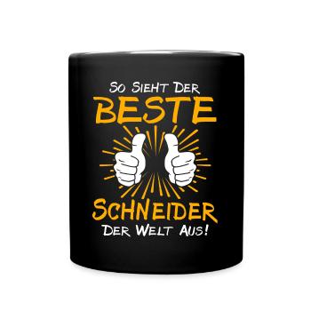 Schneider Geschenkidee - Tasse einfarbig - Schwarz - Vorne