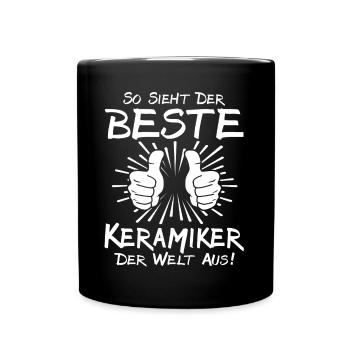 Bester Keramiker - Tasse einfarbig - Schwarz - Vorne