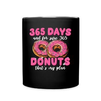 Eating Doughnuts Food Donuts - Full Colour Mug - black - Front