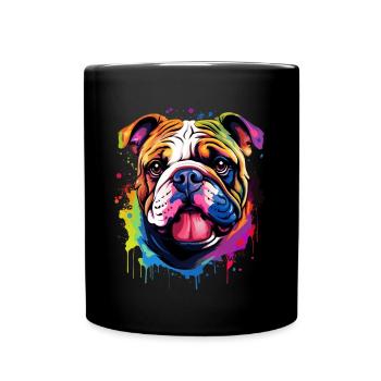 Bouledogue anglais Pop Art I Dog Lover I Splash Art - Mug uni - noir - Devant