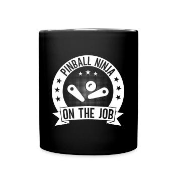 Pinball Ninja On The Job Pinball Machine Collector - Full Colour Mug - black - Front