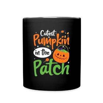 Cutest Pumpkin In The Patch Halloween Kinder - Tasse einfarbig - Schwarz - Vorne