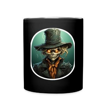 Scarecrow Halloween Cartoon Scary Scarecrow - Tasse einfarbig - Schwarz - Vorne