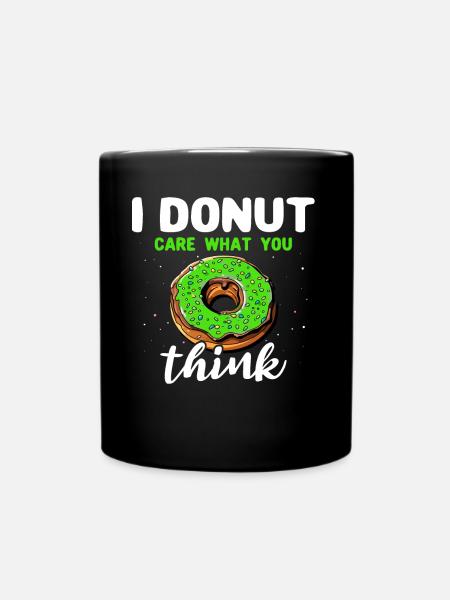 Donuts Sprüche Doughnuts - Tasse einfarbig - Schwarz