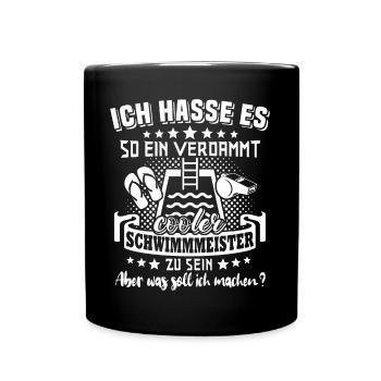 Schwimmmeister - Tasse einfarbig - Schwarz - Vorne