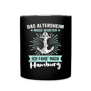 Hamburg - Tasse einfarbig - Schwarz - Vorne