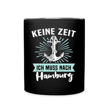 Hamburg Sprüche - Tasse einfarbig - Schwarz - Vorne